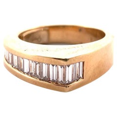 Radiant 18k Yellow Gold Asymmetrical Diamond Ring