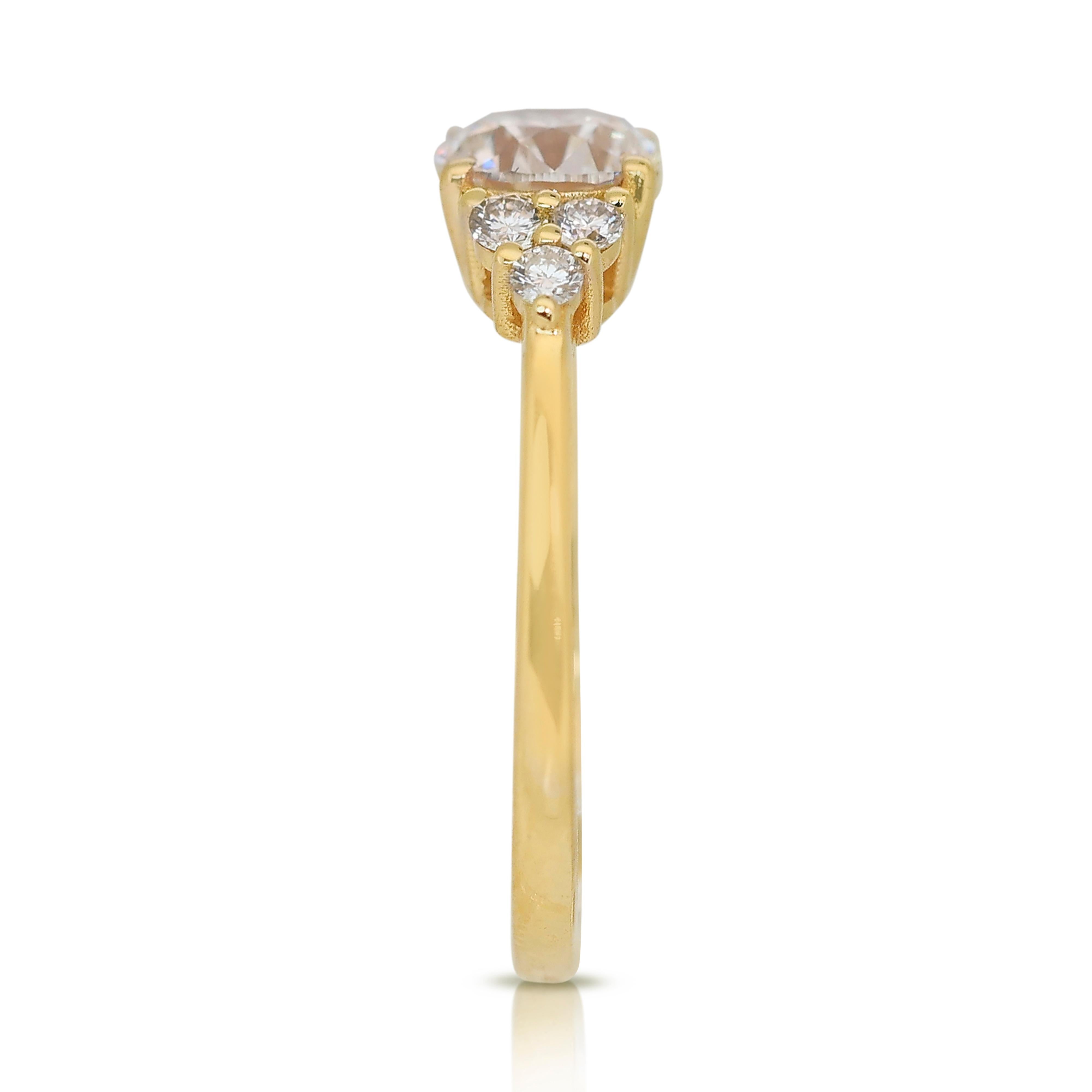 Radiant 1.91ct Triple Excellent Ideal Cut Diamonds Pave Ring in 18k Yellow Gold 1