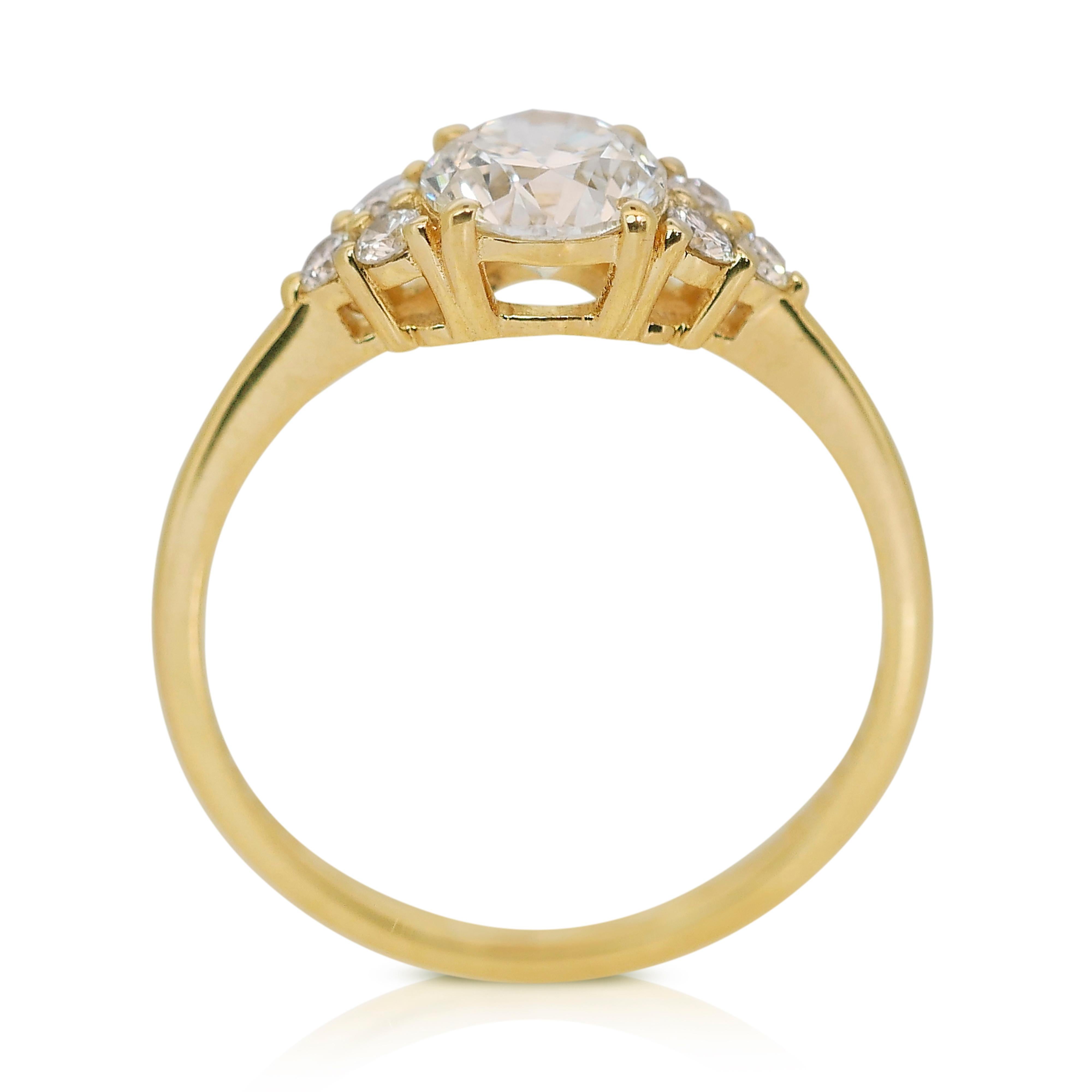 Radiant 1.91ct Triple Excellent Ideal Cut Diamonds Pave Ring in 18k Yellow Gold 3