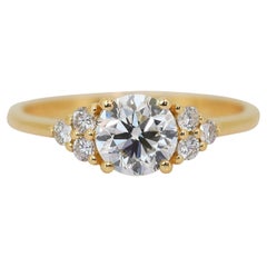 Radiant 1.91ct Triple Excellent Ideal Cut Diamonds Pave Ring in 18k Yellow Gold