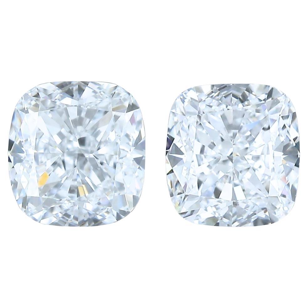 Radiant 2.00ct Natural Cushion-Shaped Pair of Diamonds - IGI Certified