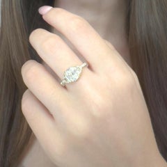 Bague 3 pierres en or jaune 18 carats avec 2,15 ct de diamants - certifié IGI