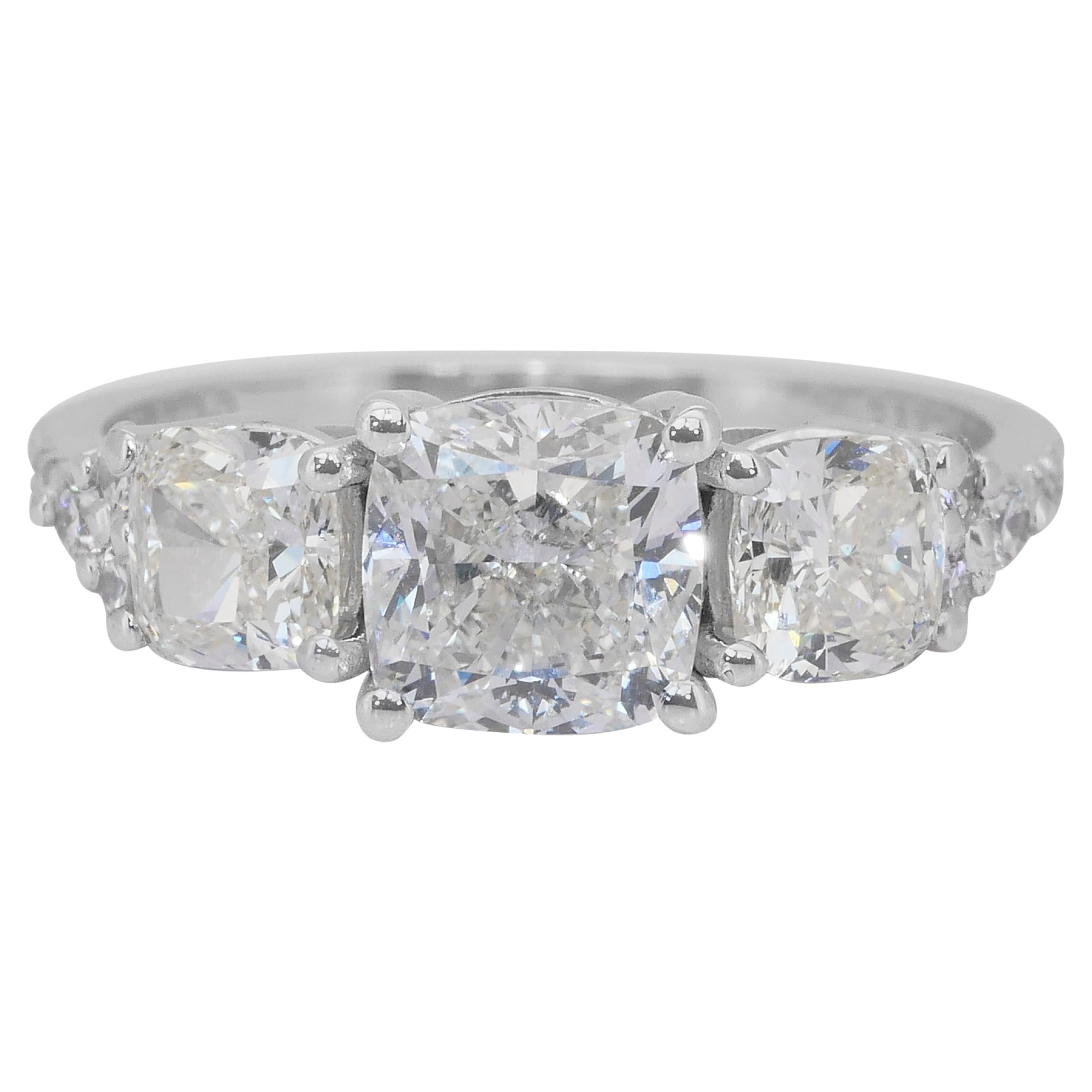 Elegant 1.35ct Diamonds 3-Stone Ring in 18k Yellow Gold - IGI Certified ...