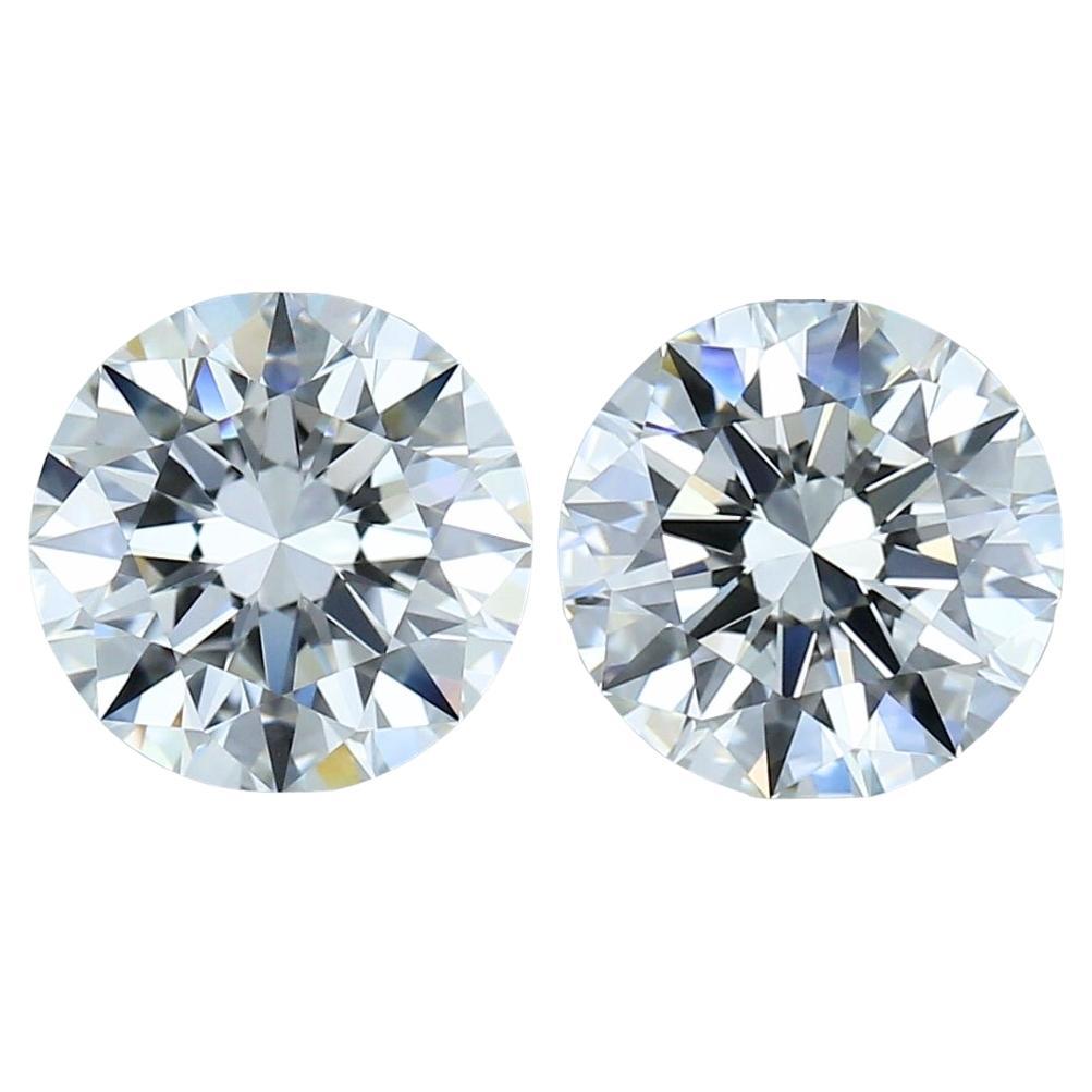 Radiant 3.01ct Ideal Cut Pair of Diamonds - GIA Certified For Sale