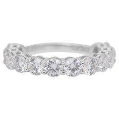 Radiant 3.02ct Diamonds Half-Eternity Ring in 18k White Gold - IGI Certified