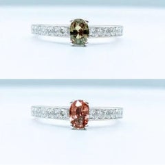 Radiant .46ct Alexandrite & Diamond Ring