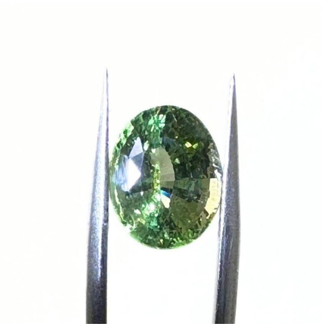 Oval Cut Radiant 6.99ct Apatite Gemstone - GIA Certified For Sale