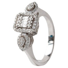Radiant Beauty: 18k Illusion Setting Diamond Ring with 0.35 Carat Diamonds Radiant Beauty: 18k Illusion Setting Diamond Ring with 0.35 Carat Diamonds