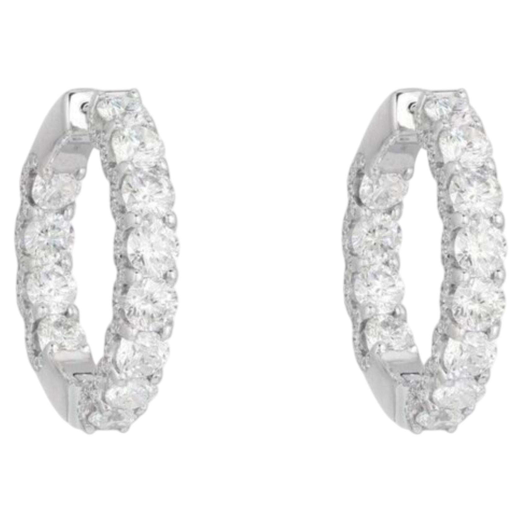 8.69ct Diamond Round 18K Yellow Gold Huggie Earrings