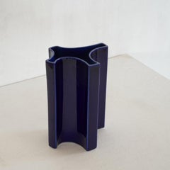 Radiants blaue Vase von Angelo Mangiarotti für Fratelli Brambilla Milano