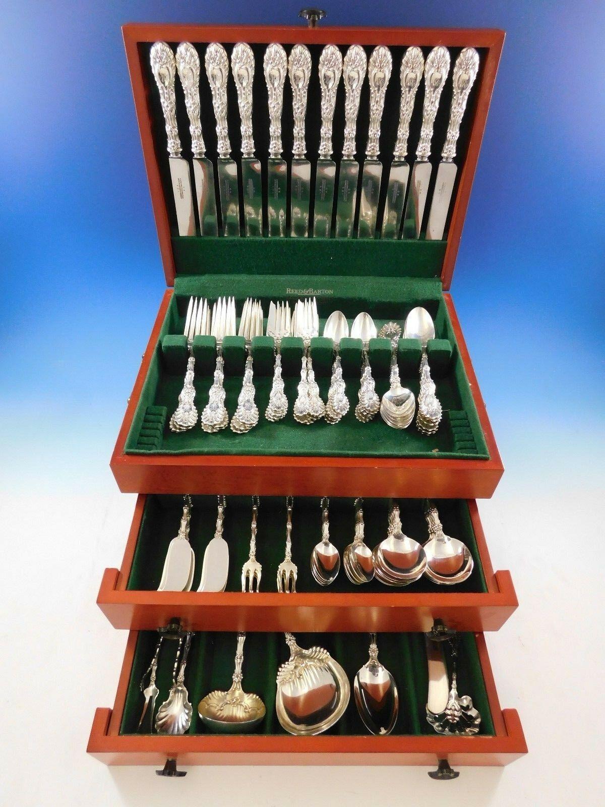 Impressive, dinner size, radiant by Whiting sterling silver flatware set - 116 Pieces. This set includes:

12 banquet knives, 10 1/2