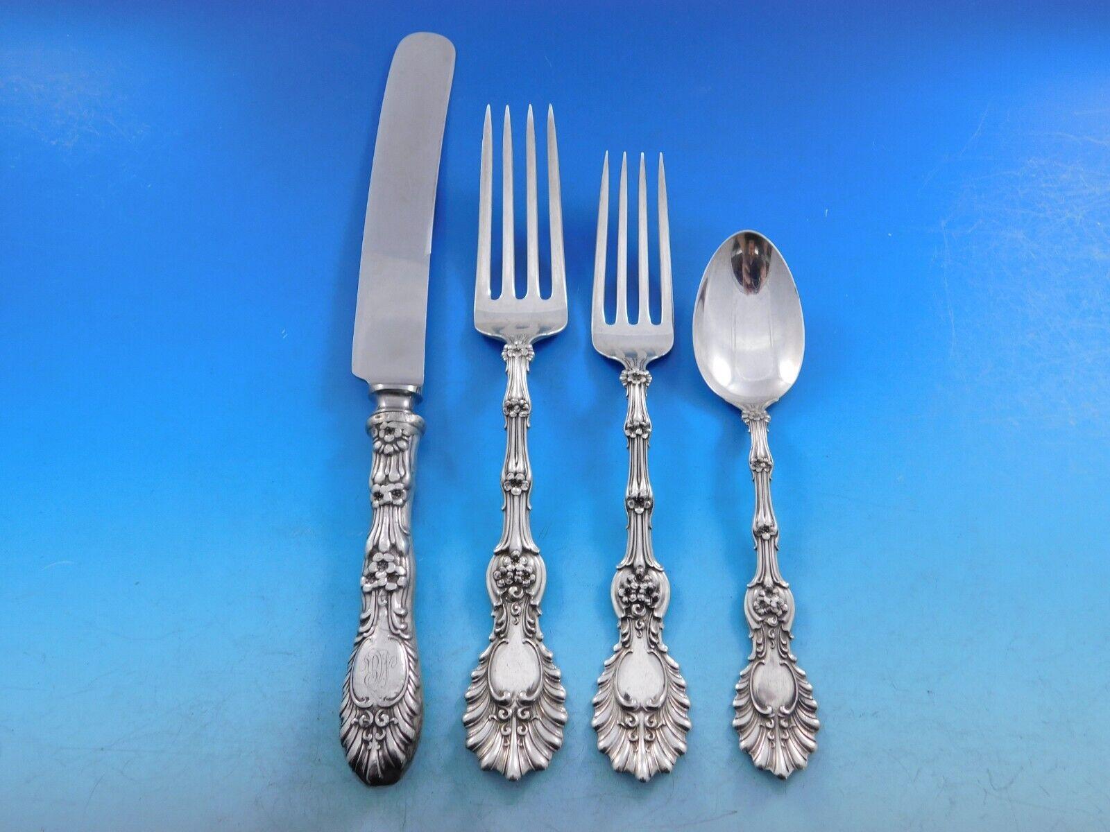 Scarce Radiant by Whiting Sterling Silver Flatware set - 53 pieces. This set includes:

8 Regular Knives, with replaced stainless blades, 8 3/8