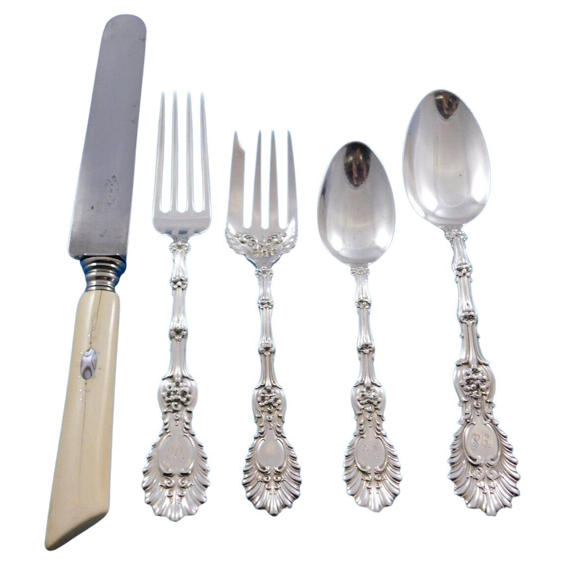 Radiant by Whiting Sterling Silver Flatware Set Service 63 Pieces Total For Sale