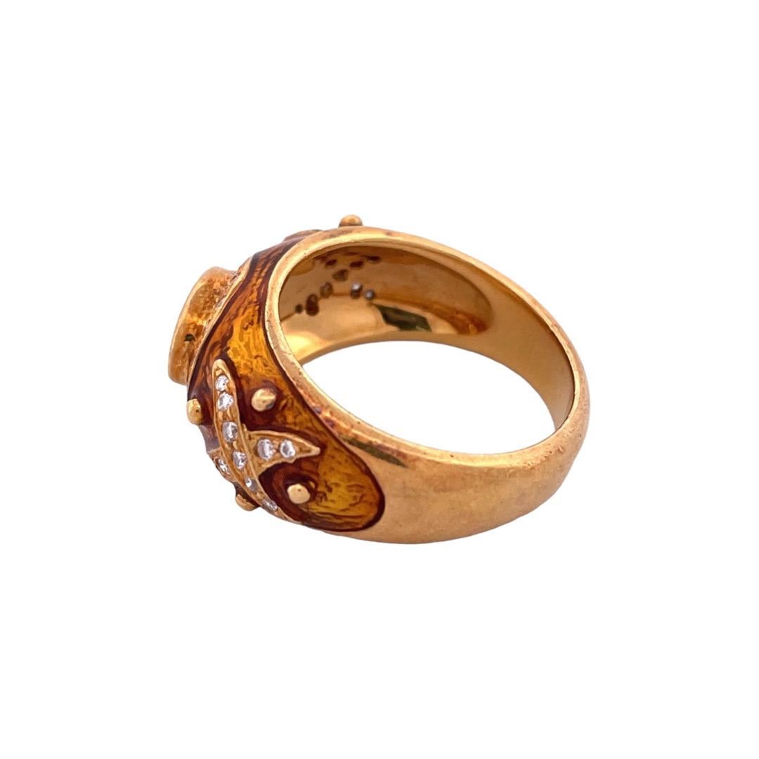Art Deco Radiant Citrine 18K Gold Ring For Sale
