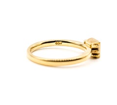 Radiant Citrine & Diamond Ring in 18k Yellow Gold