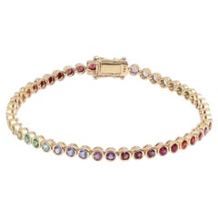Radiant Colour Bracelet tennis en or jaune 14K (sur mesure) avec pierres précieuses