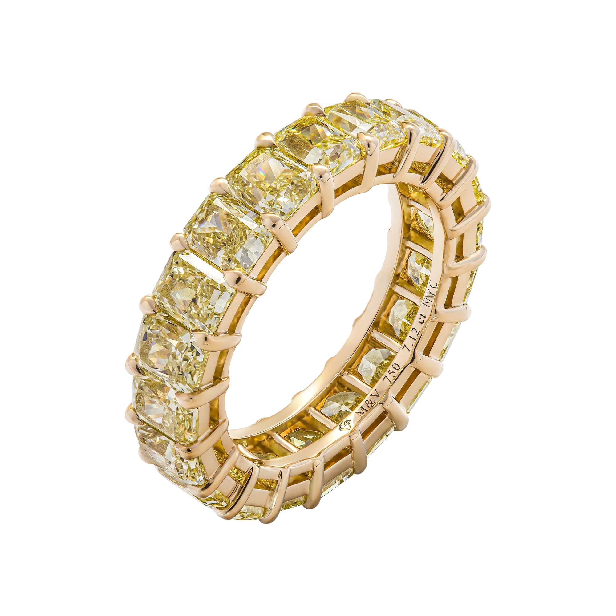 Radiant Cut Anniversary Band in 18K Yellow Gold 7.12ct