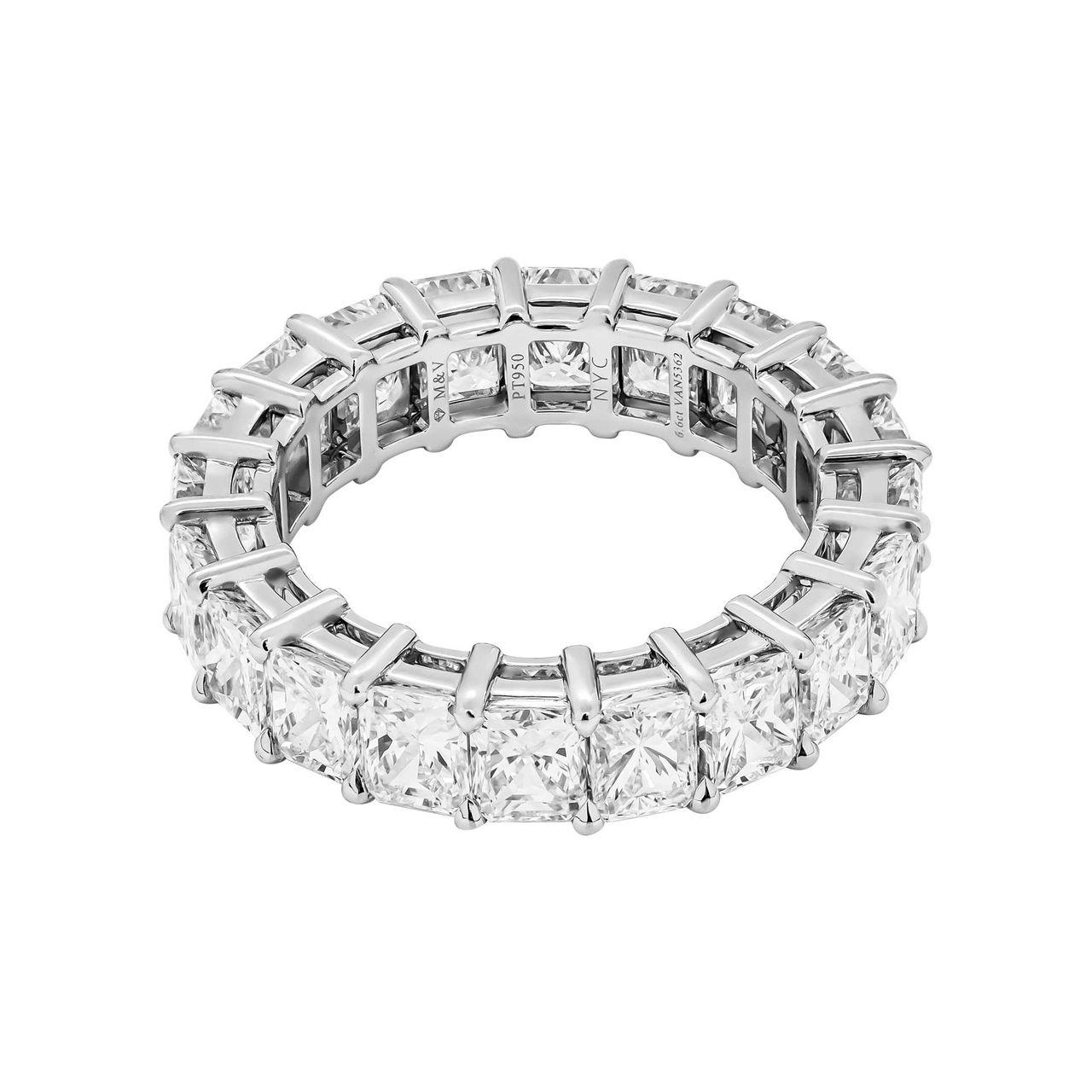 Modern Radiant Cut Anniversary Band in Platinum 6.60 Carat '0.33ct Each' For Sale
