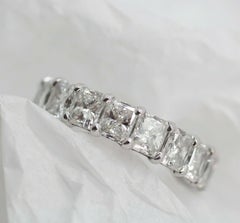 Radiant Cut Diamond 5.67cts. Eternity Ring Set in 14k White Gold