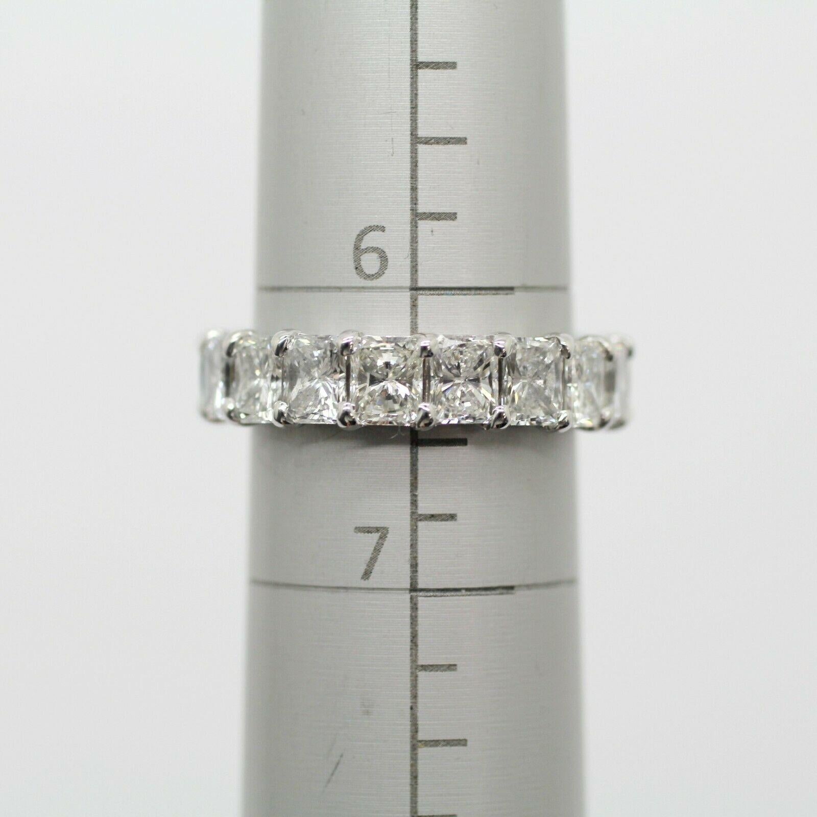 Radiant Cut Diamond 5.67cts. Eternity Ring Set in 14k White Gold In New Condition For Sale In Los Angeles, CA
