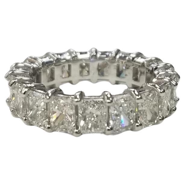 Radiant Cut Diamond 6.03cts. Eternity Ring Set in 14k White Gold For Sale