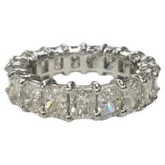Radiant Cut Diamond 6.03cts. Eternity Ring Set in 14k White Gold