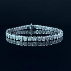 Radiant Cut Diamond Bezel Bracelet in 18K White Gold (6.65ct VVS) by Arnav