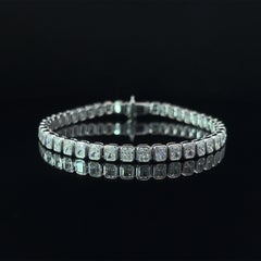 Radiant Cut Diamond Bezel Bracelet in 18K White Gold (8.35 VVS) by Arnav