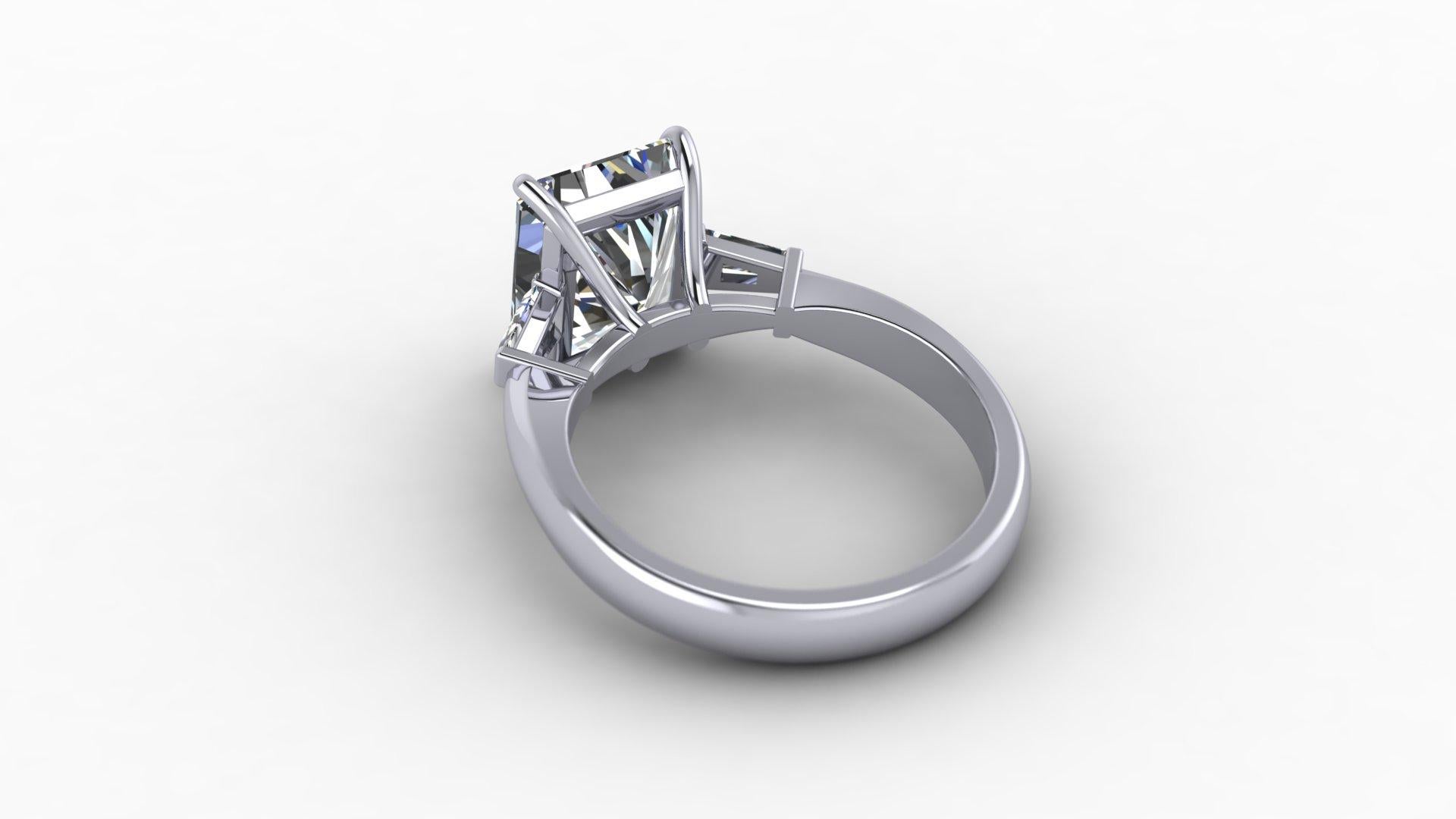 Contemporary 1 Carat Radiant Cut Diamond Engagement Ring For Sale