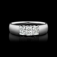 Radiant Cut Diamond Anniversary Ring in 14 Karat White Gold