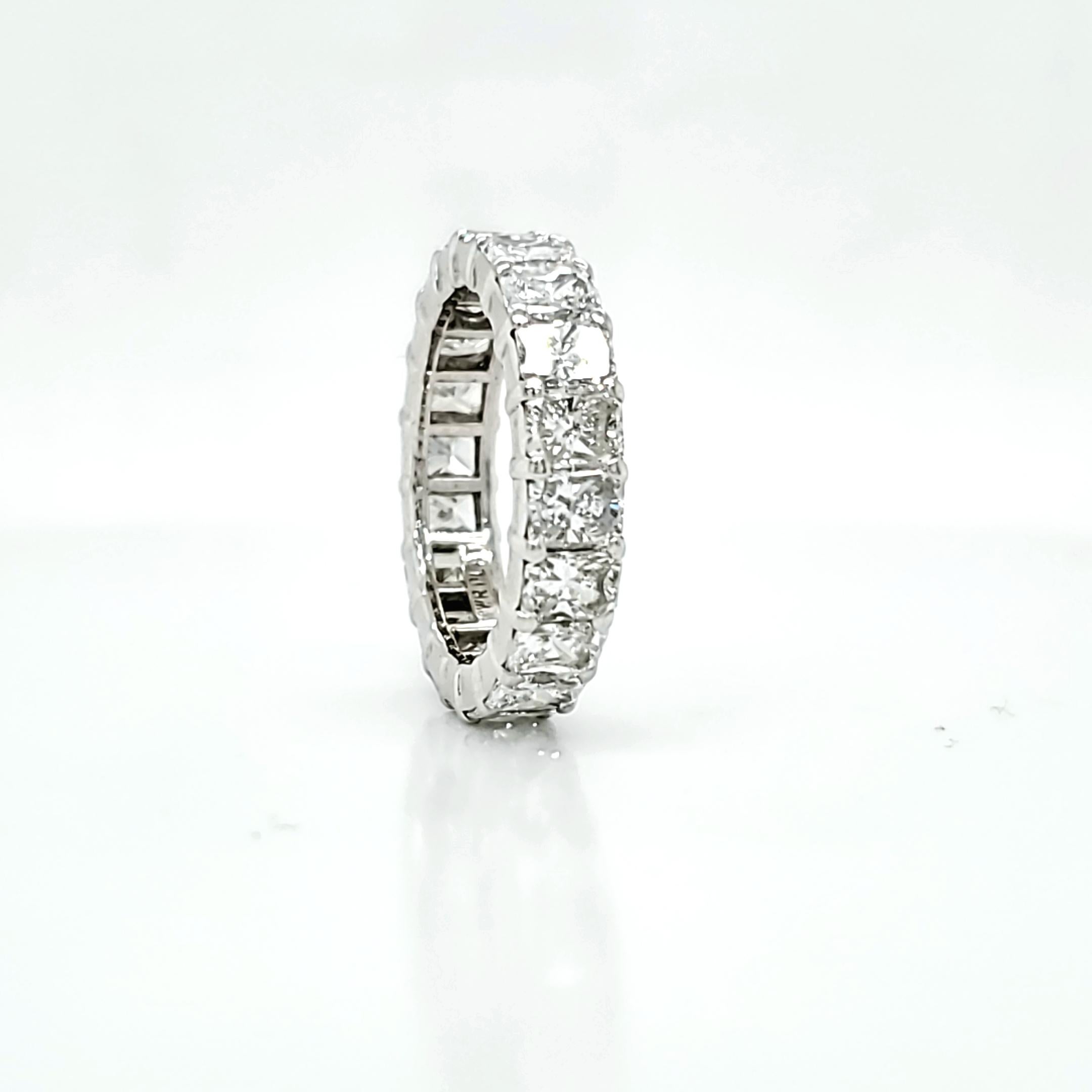Radiant Cut Diamond Eternity Band Ring In New Condition In New York, NY