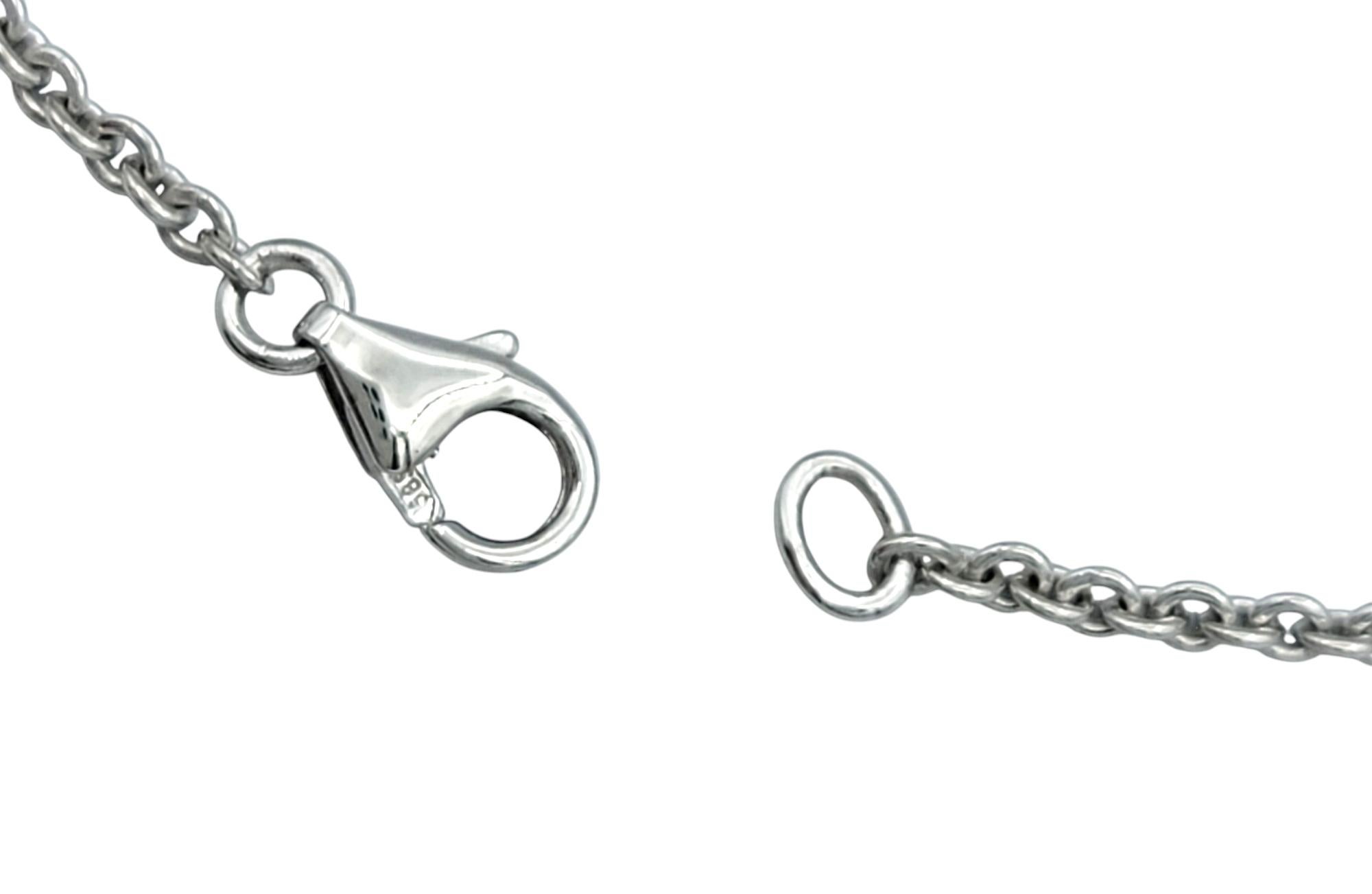 Collier station de style Lariat en or blanc 14 carats avec diamants taille radiant en vente 2