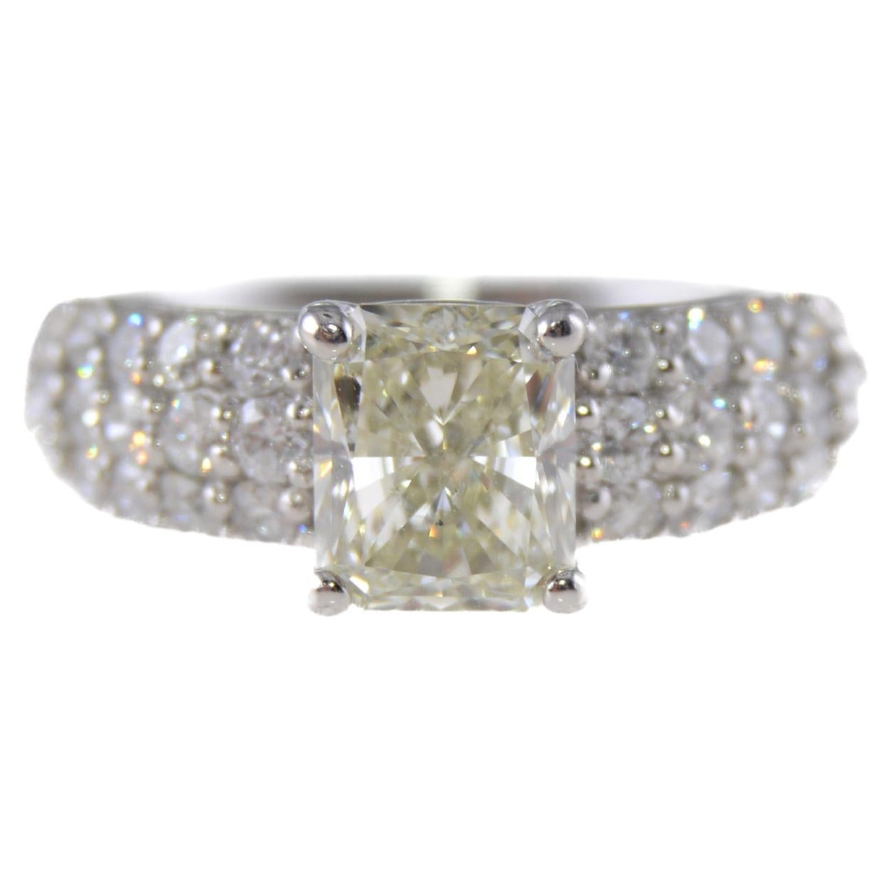 Radiant Cut Diamond Platinum Engagement Ring