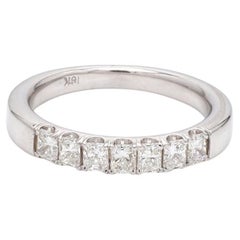 Radiant-Cut Diamond Ring with Seven Stones
