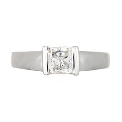 1.00 Carat Radiant Cut Diamond White Gold Solitaire Engagement Ring