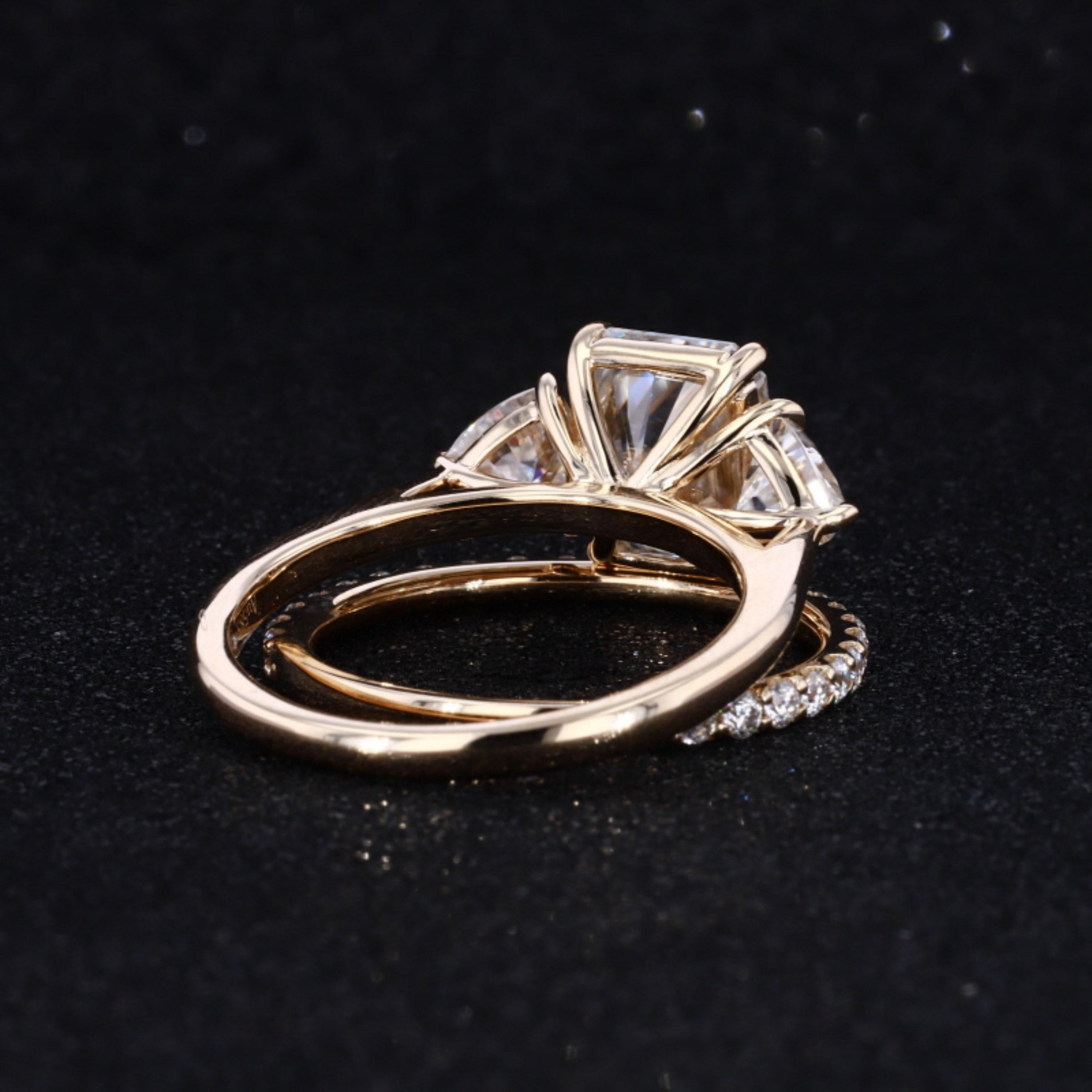Im Angebot: Verlobungsring aus 18 Karat Gold mit 2 Karat zertifiziertem natürlichem Diamanten im Art déco-Stil () 5