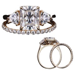 Verlobungsring aus 18 Karat Gold mit 2 Karat zertifiziertem natürlichem Diamanten im Art déco-Stil