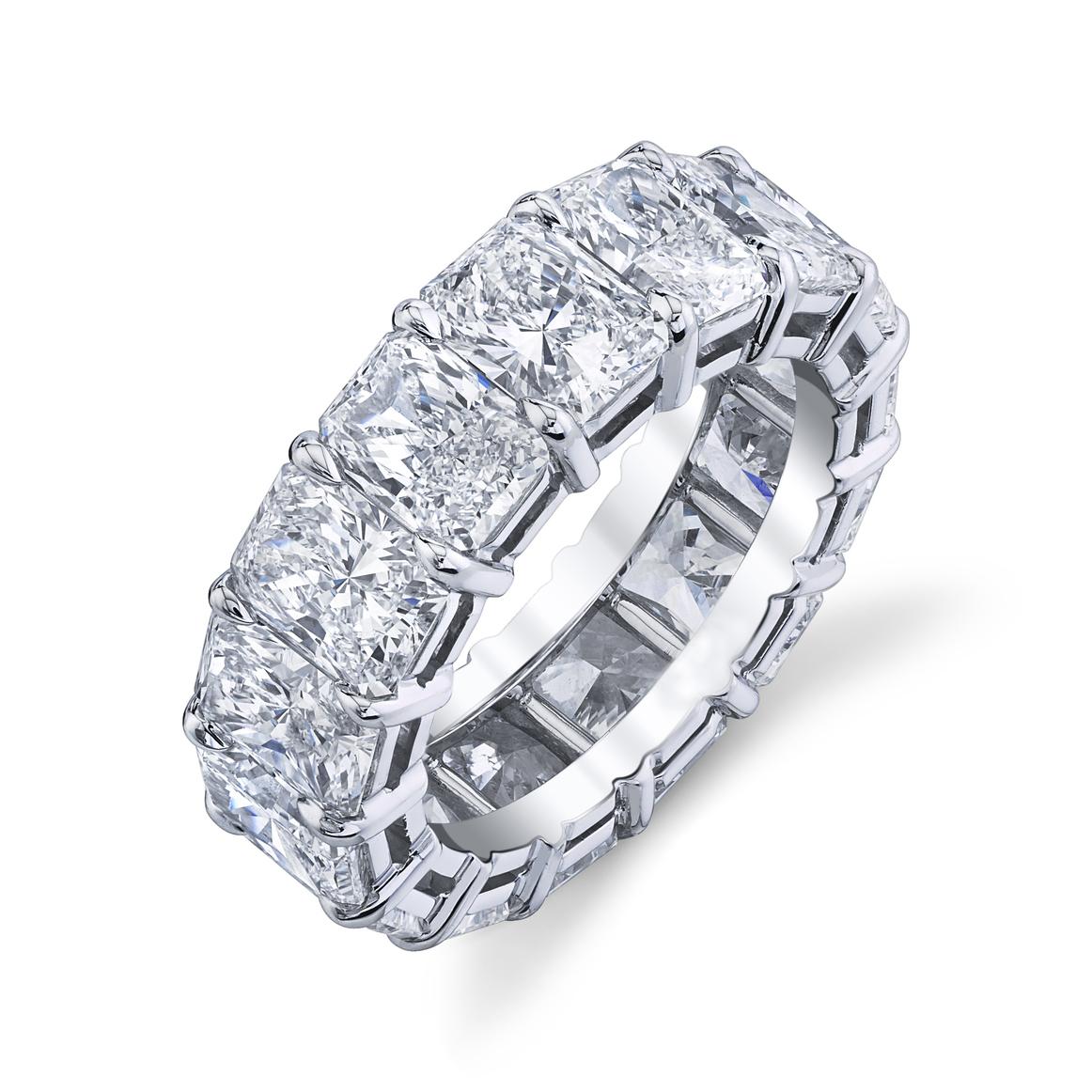 radiant cut eternity band