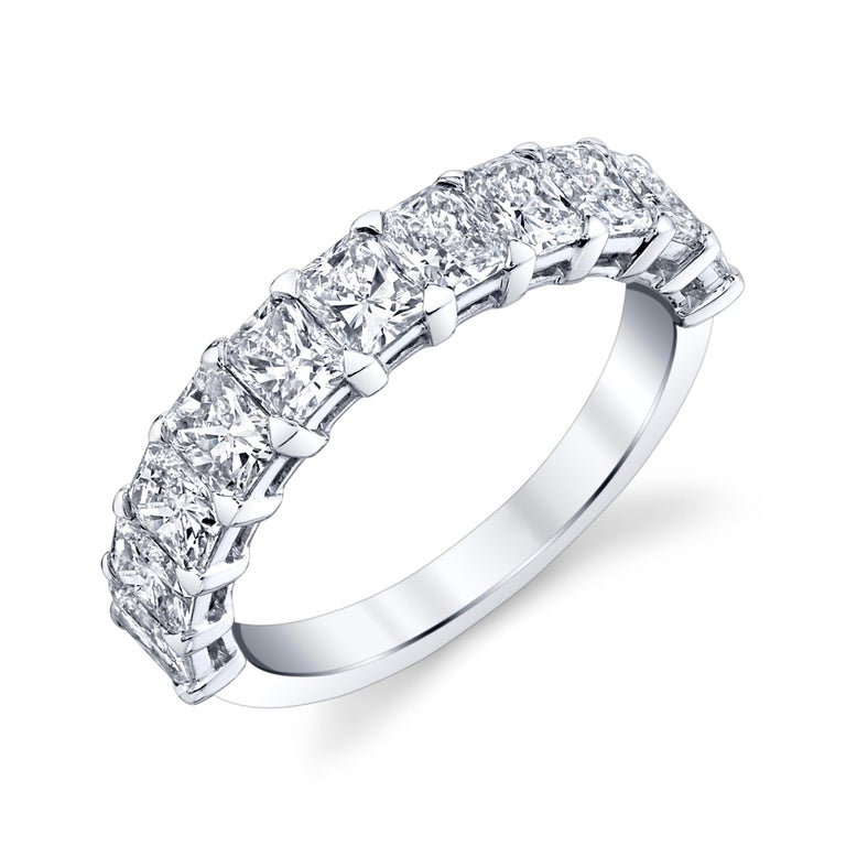 Radiant Cut Diamonds Half Way Eternity Band For Sale at 1stDibs