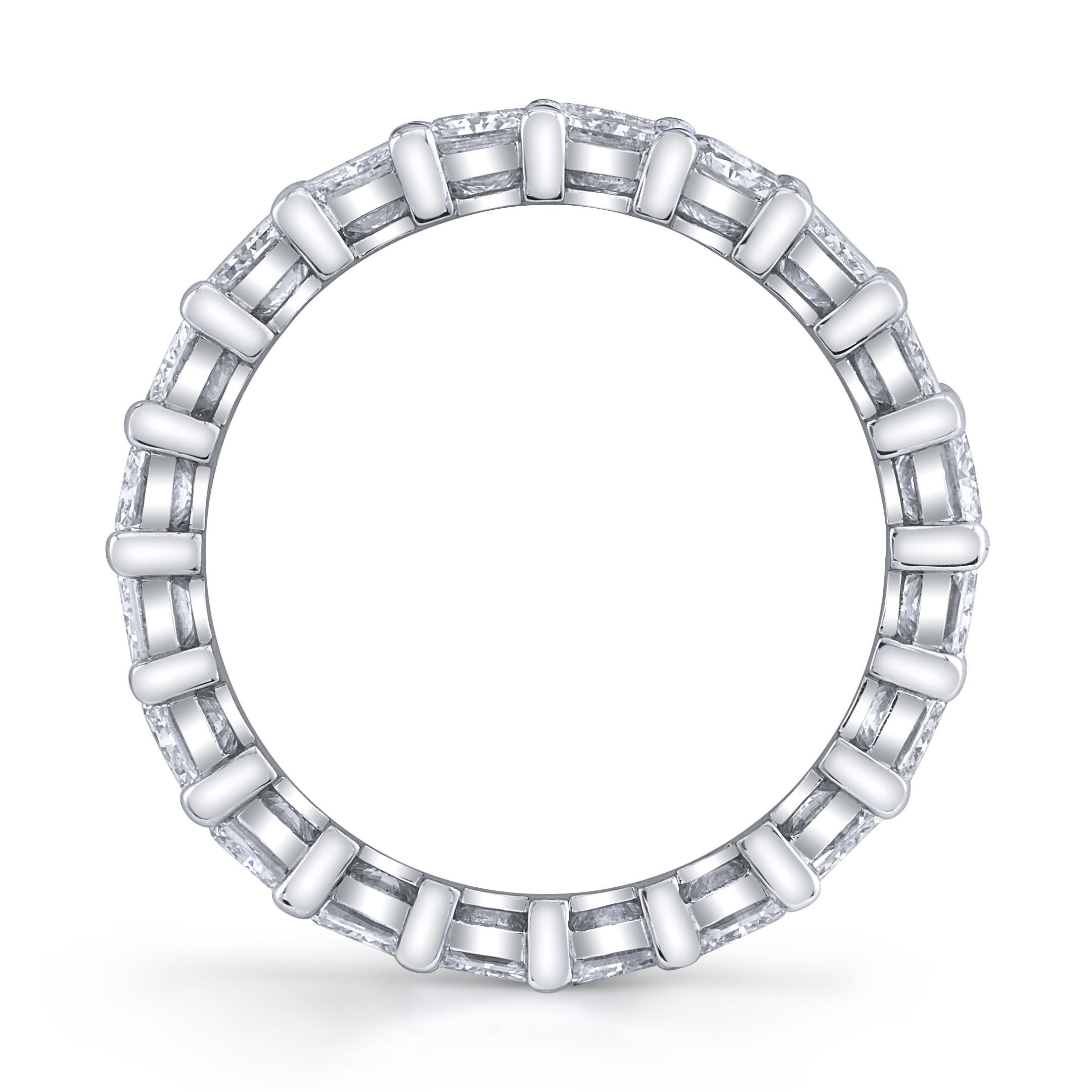 Modern Radiant Cut Diamonds in Platinum Eternity Band For Sale
