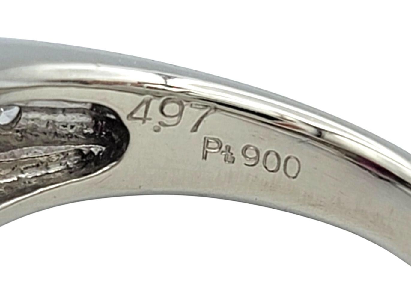 Bague de cocktail en platine poli, grenat taille radieuse et diamants à plusieurs rangs en vente 4