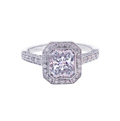 Radiant Cut Halo Diamond Engagement Ring
