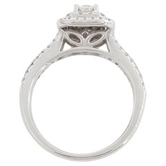 Radiant Cut Halo Pave White Gold Engagement Ring