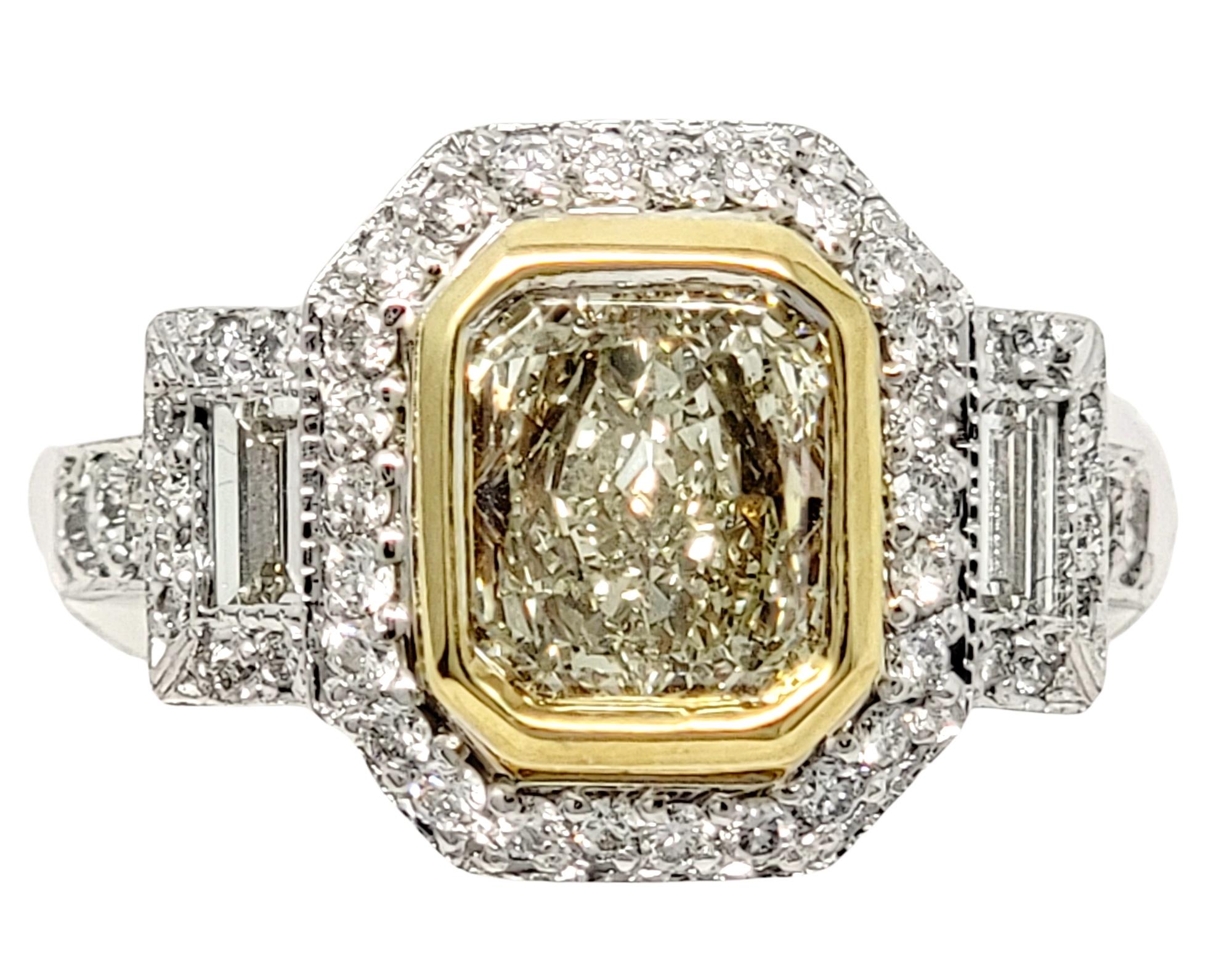 radiant baguette diamond ring