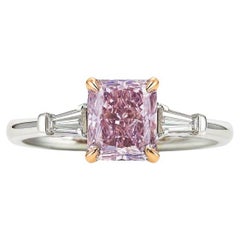 GIA-Certified 1.10ct Fancy Intense Purple-Pink Diamond Ring