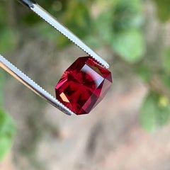 Radiant Cut Rhodolite Garnet Deep Raspberry Red Natural Gem for Fine Jewelry