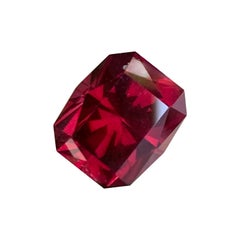 Radiant Cut Rhodolite Garnet Deep Raspberry Red Natural Gem for Fine Jewelry