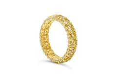 Roman Malakov 4.80 Carats Radiant Cut Fancy Yellow Diamond Eternity Wedding Band