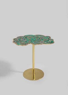 Radiant Dahlia Side Table Small in Brass & Semi Precious Stone