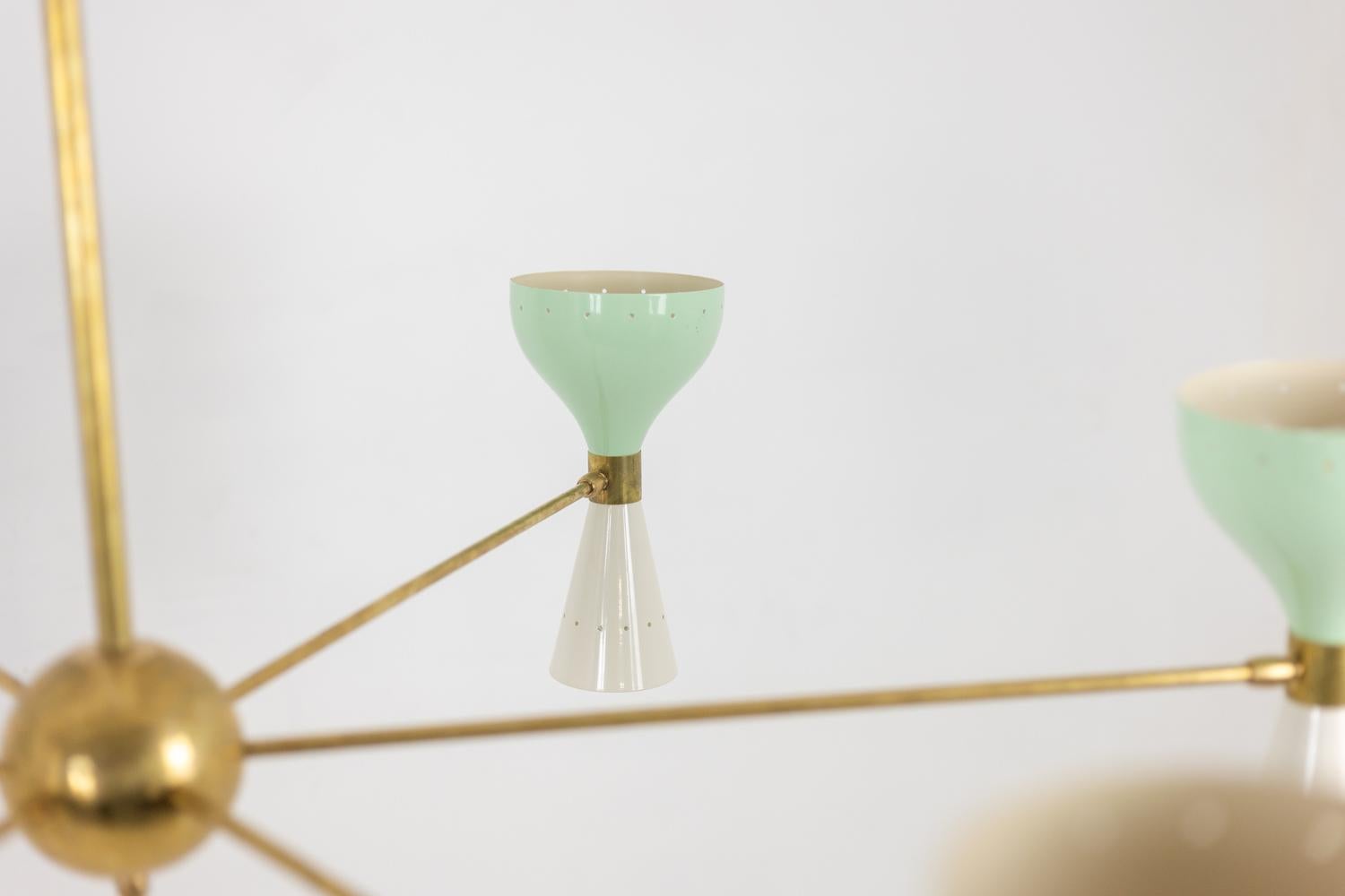 Radiant diabolo-shaped chandelier with 12 lights. Contemporary. For Sale 5